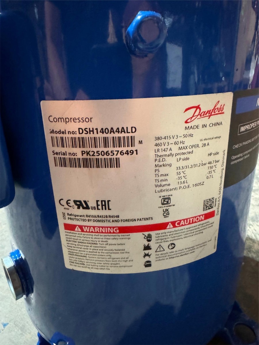 Danfoss Scroll Compressor 140000BTU 12 Ton 3Phase R410A 3P 460V