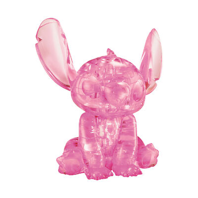 New - BePuzzled 3D Crystal Puzzle - Disney Stitch (Pink): 43 Pcs - Ages 12+