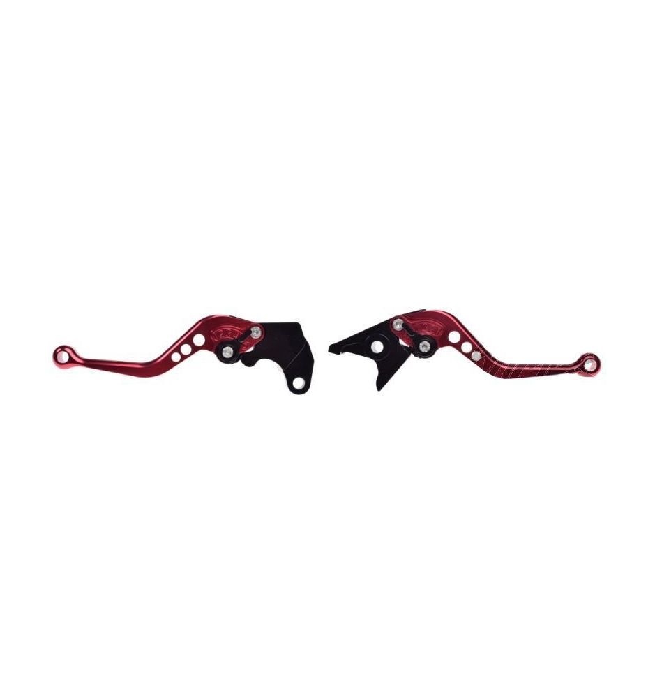 Levier de frein et d'embrayage pour Suzuki DL 650 rouge finition anodisée premium