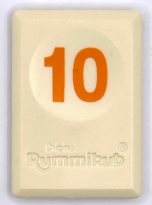 Rummikub Tile Orange 10 Game Replacement Smooth Number Engraved Back Pressman