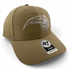 '47 Brand Orlando Magic NBA Khaki Tan White Shooting Ball MVP Adjustable Hat Cap