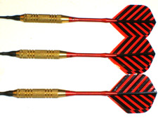 Soft Tip Darts, Used 18 Gram Brass with New Aluminum Shafts and Flights 1403
