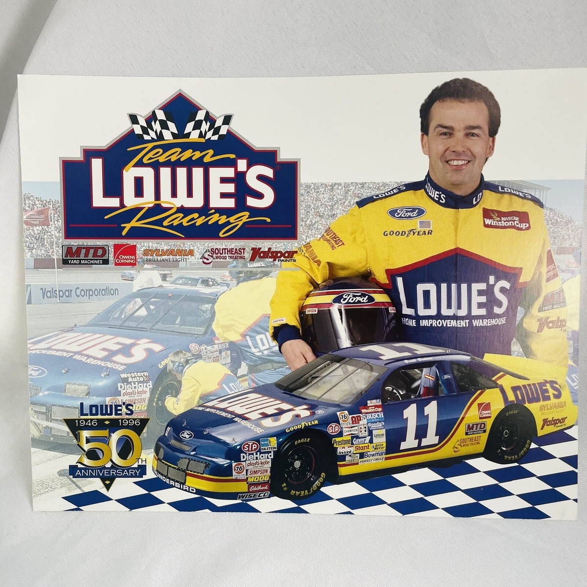Brett Bodine Lowe's Racing Team 10 Inch Photo Picture NASCAR Car