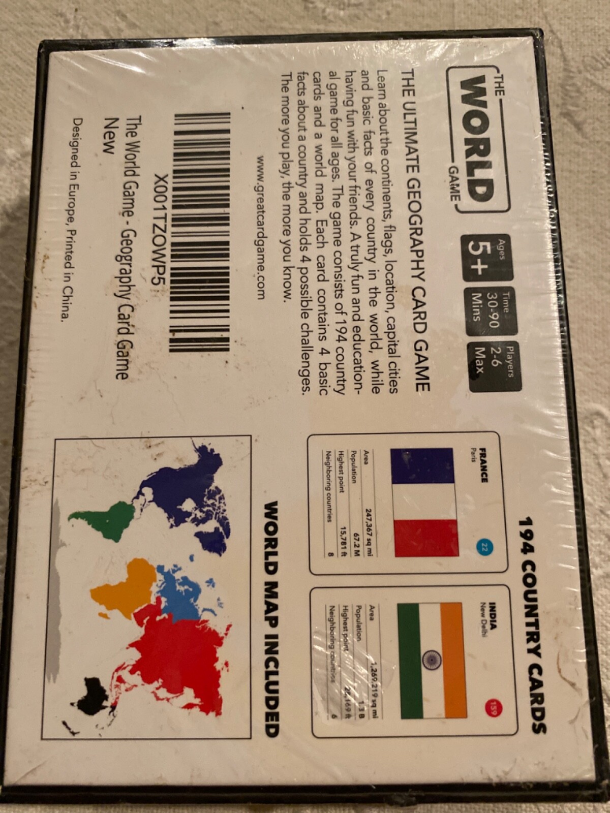 The World Game - The Ultimate Geography Card Educational Board Game FREE SHIP
