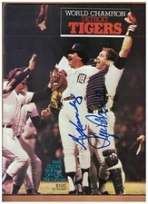 Lance Parrish & Willie Hernandez AUTOGRAPHED 1985 SCORE BOOK & PROGRAM SIGNED