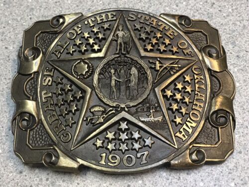 Bronze 15mm 17mm 23mm 5 x grand sceau de l'Etat de Oklahoma 1907 Boutons Marron