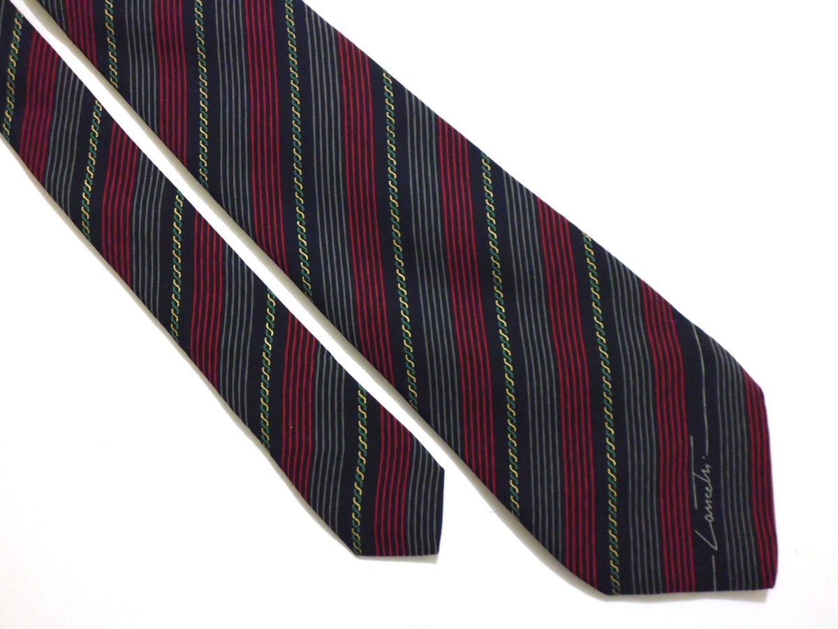 Cravate LANCETTI En Soie 100% Pour Homme - Occasion En Bon état - Bleu Bordeaux