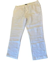 Saks Fifth Avenue White Linen Mens Pants XL