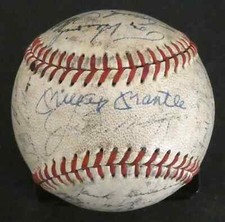 1951 NY Yankees Team Signed Baseball Mantle DiMaggio 30 Autos w/ PSA Full Letter