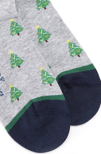 Vineyard Vines Women’s Holiday Tree Crew Socks Blue Green Gray NWT - Picture 5 of 5