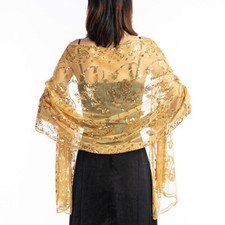Women Sequin Shawl Cape Up Shrug For Bridal Wedding Evening Wraps ⇖