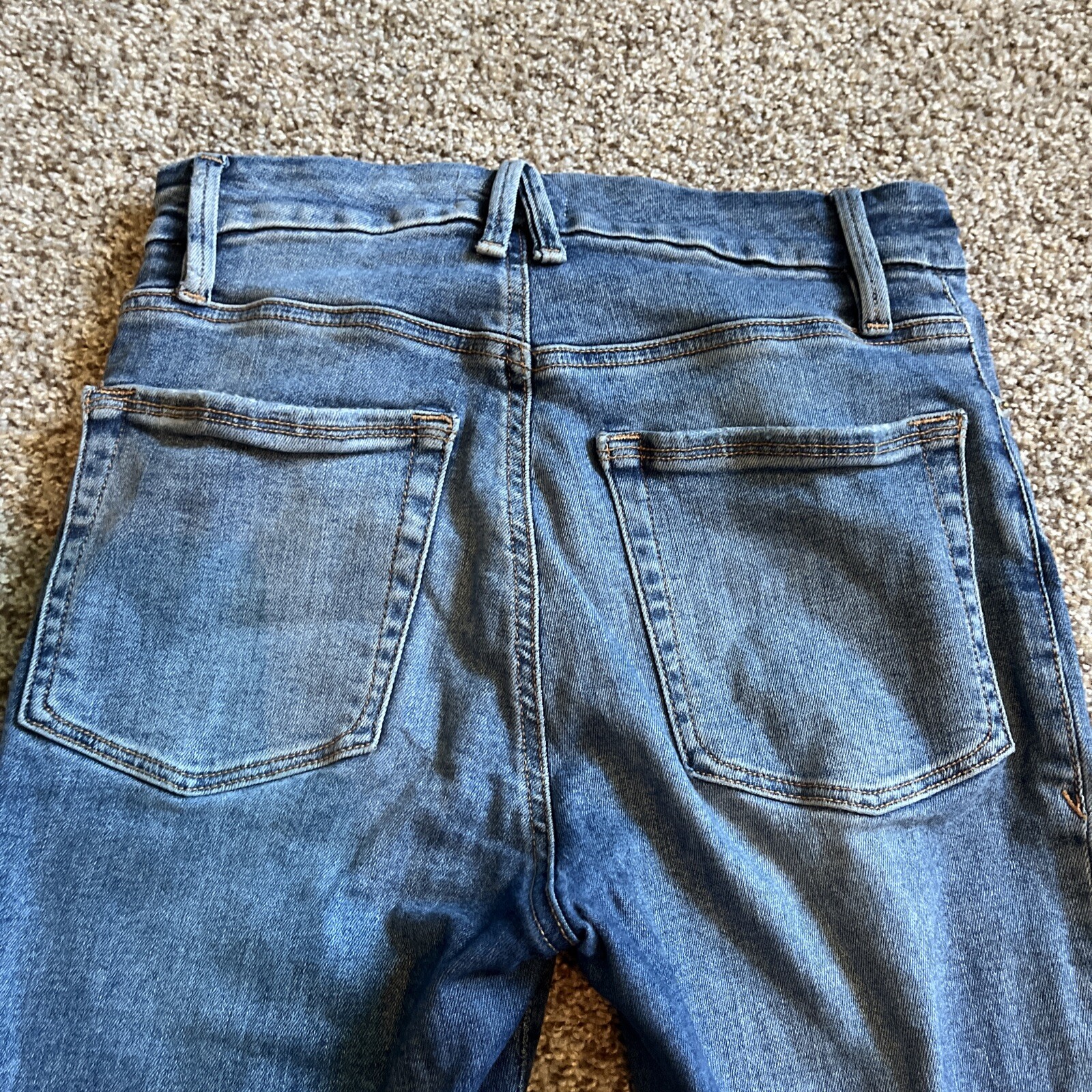 Good American Jeans Womens 0/25 Blue Denim Pants Skinny Frayed Hems - View 15