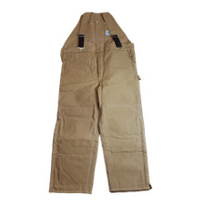 Vintage Carhartt R02 BRN Canvas Duck Bib Overalls MADE IN USA  44 x 30 NEW 