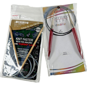 NOS Dreamz & addi Fixed Circular Needles 32'' Size 13/9mm & Size 7 /4.5mm