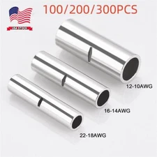 100/300x Copper Bare Wire Splice Terminals Uninsulated Ferrules Crimp Connectors