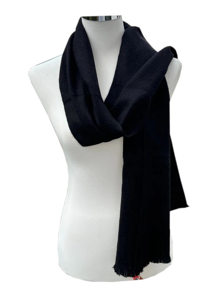 MARKENLOS Schal Tuch Halstuch 100% Kaschmir schwarz