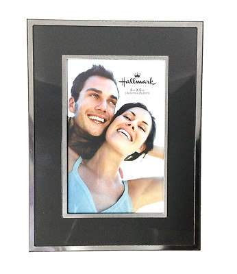 Hallmark Dark Grey Metal Frame w/shiny silver borders - 4 x 6 inch