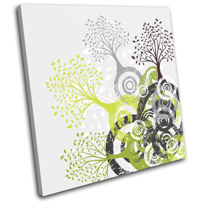 Abstract Tree Illustration SINGLE Leinwand Wand Kunst Bild drucken