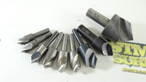 LOT OF 9 HSS SINGLE FLUTE COUNTERSINKS 3/8" X 90° TO 1-1/4" X 90° KEO FORD MORSE - Picture 2 of 8