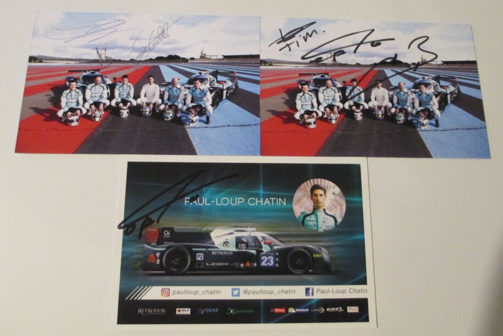 Le Mans WEC ELMS 2016 Panis Barthez Racing Ligier JS Fabien Barthez Autographed Cards