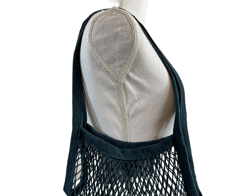 Anthropologie Indigo Blue Cotton Mesh French Market Tote Bag - Picture 5 of 5