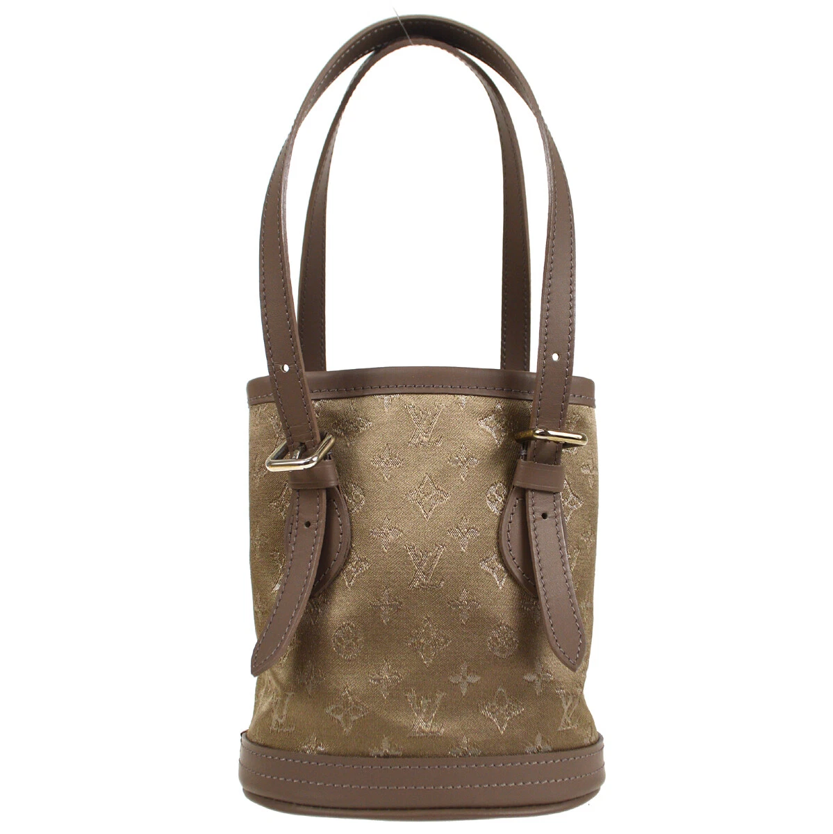 LOUIS VUITTON LITTLE BUCKET HAND BAG BROWN MONOGRAM SATIN SR0041 M92145 05975