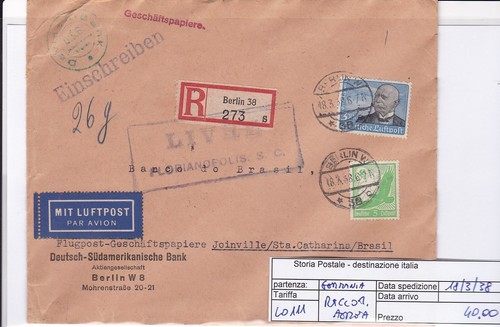 L0111 - GERMANY REICH - AIR RECOMMENDED FOR BRAZIL