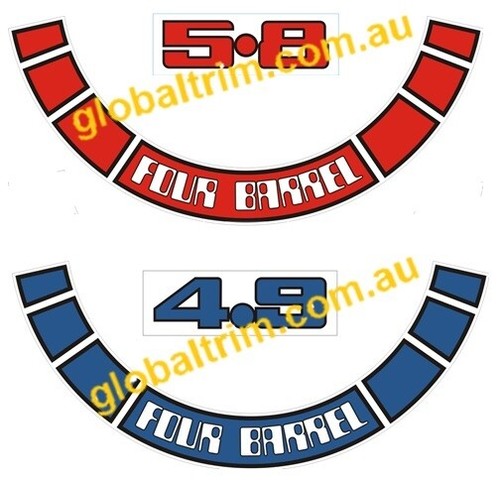 FORD AIR CLEANER FOUR BARREL DECAL STICKER XD XE 4.9 5.8 V8 FALCON S GHIA GL ESP - Picture 1 of 3