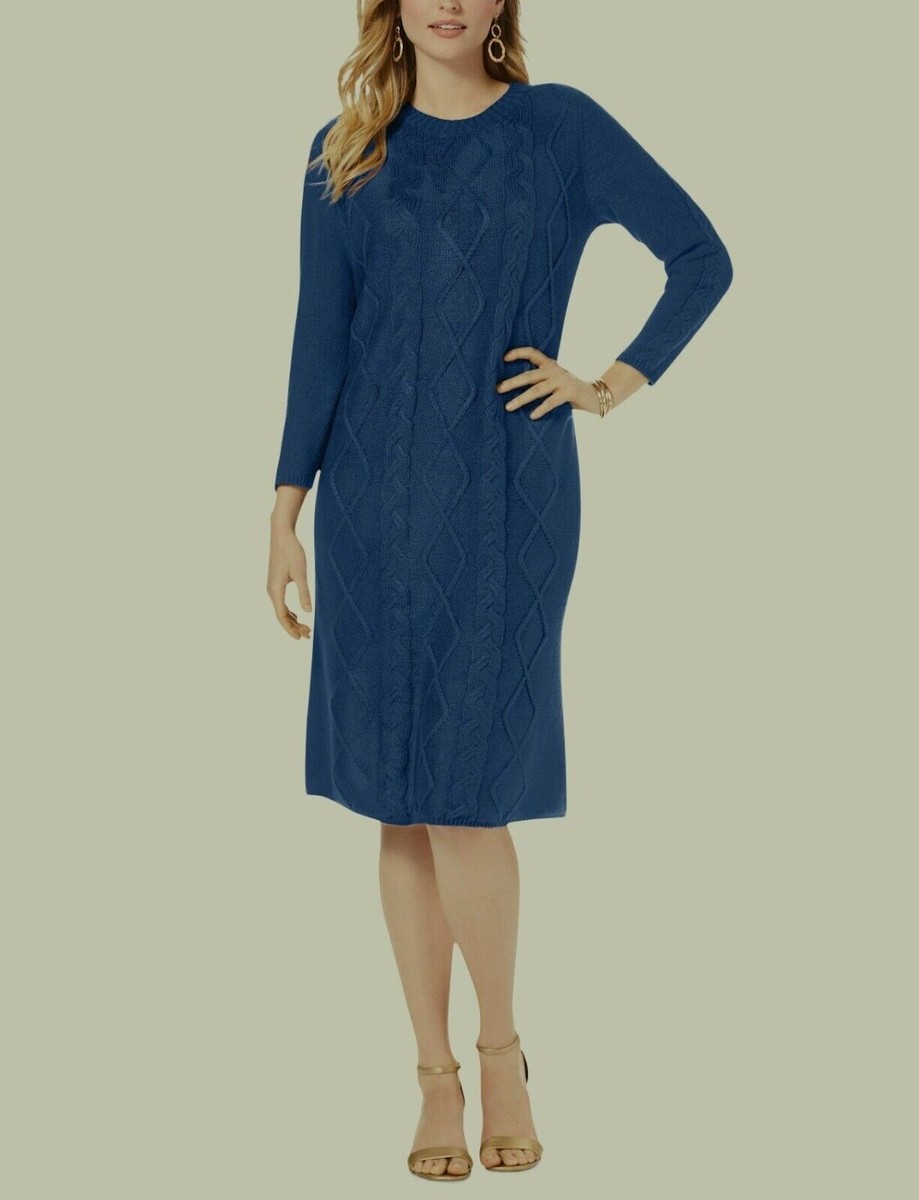Jessica London Plus size Blue Cable Knit Long Sleeves Sweater Dress Size 30/32 | eBay Jessica London Plus size Blue Cable Knit Long Sleeves Sweater Dress Size 30/32 | eBay