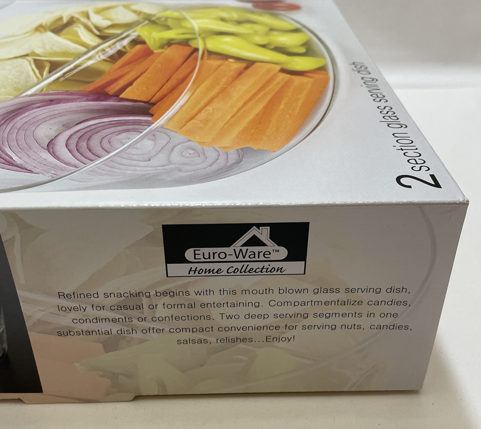 EuroWare Home Collection 2Section Glass Serving Dish/ Casual And