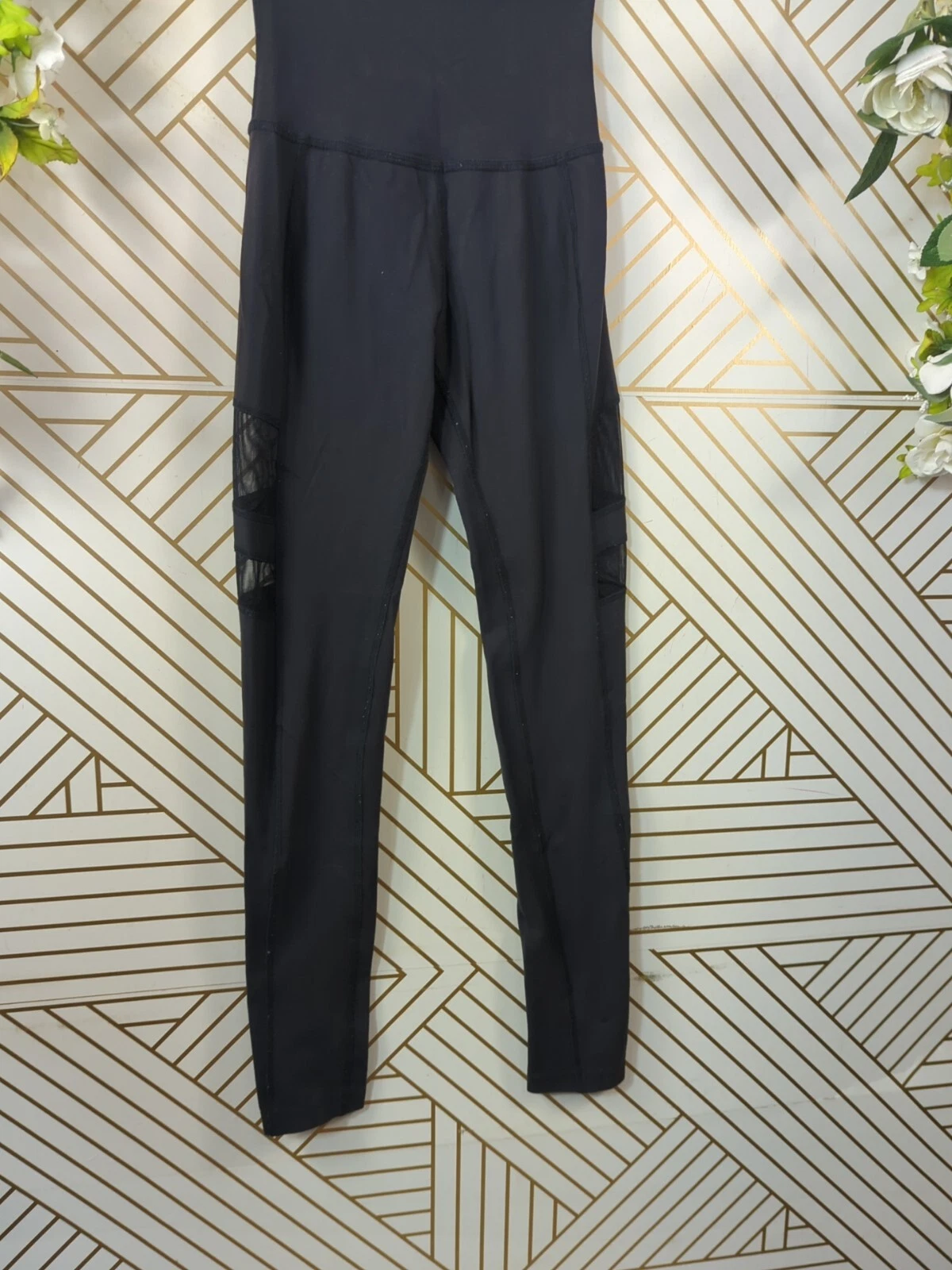 beyond-yoga high rise mesh panel side leggings