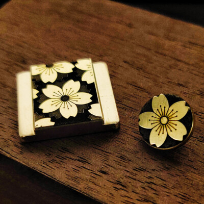 Cherry Blossom Hot Shoe Cover Camera Release Button Brass Alloy F/Nikon Fujifilm