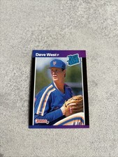 1989 Dave West DONRUSS 41 RATED ROOKIE WEIRD ERROR - No Period After (INC)