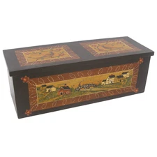 Genuine Rosmaling Norwegian Folk Art 14 Inch Decorative Trinket Jewelry Box