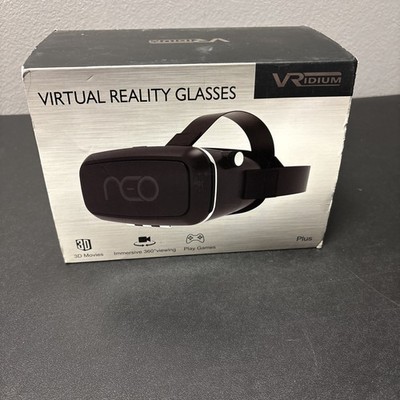 VRidium Virtual Reality Glasses Black 3D Movies, Immersive 360 Viewing