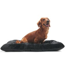30 Inch Dog Crate Bed Medium Comfort Fluffy Plush Pad Washable 30x19 Black