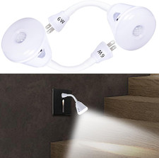 2 Pcs Plug in Motion Sensor Night Light Indoor LED Infrared Motion Detector Nigh
