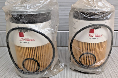 2 PACK FS19905G Fleetguard Fuel Water Separator Filter Elements EleMax Cartridge