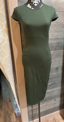 Felicity and Coco Green Women's Dress With Gold Zipper And Cap Sleeves Size M
