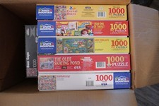 LOT OF 6 WHITE MOUNTAIN 1000 pc puzzles GREAT...