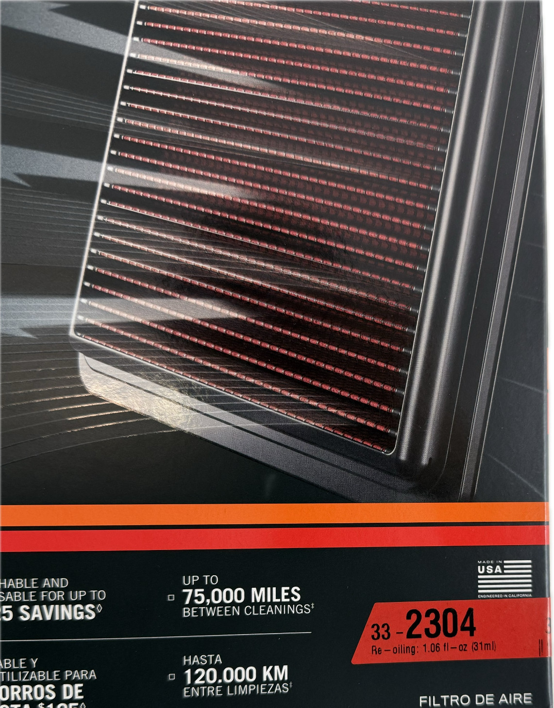 K&N 33-2304 Performance Panel Engine Air Filter (New in Box/Unused)