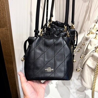 Coach Black Quilted Drawstring Backpack Amazon.com: Coach Womens Tabby Backpack With Quilting Washed  main image 3