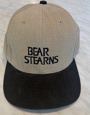 Vintage Tan and Blue BEAR STEARNS Ball Cap - excellent condition.
