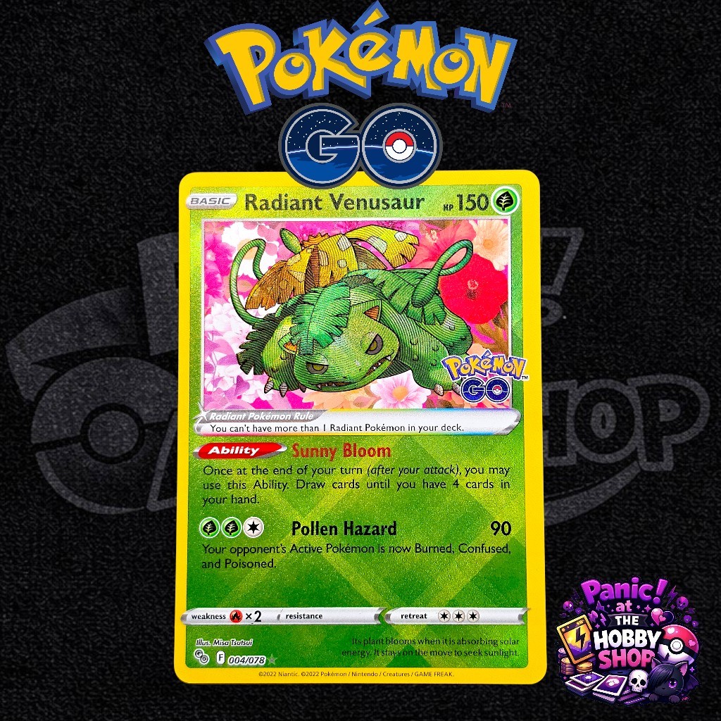 Pokémon TCG Radiant Venusaur Card 004/078 NM/Mint Condition 2022 Pokemon GO!