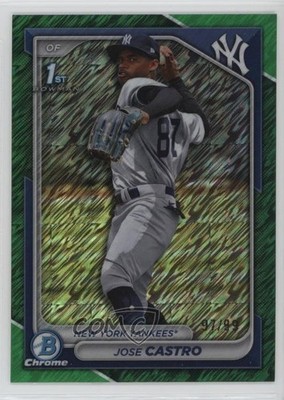 2024 Bowman Chrome Prospects Green Shimmer Refractor 97/99 Jose Castro x2o