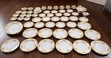 Noritake Morimura N154 China Dinnerware Set 63 Pc Pre-War 1930s Gold Rim Japan