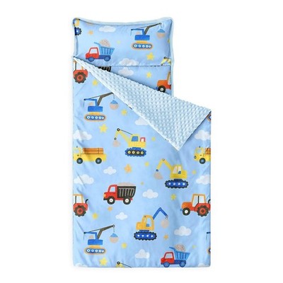 Toddler Nap Mat with Pillow and Minky Fleece Blanket
