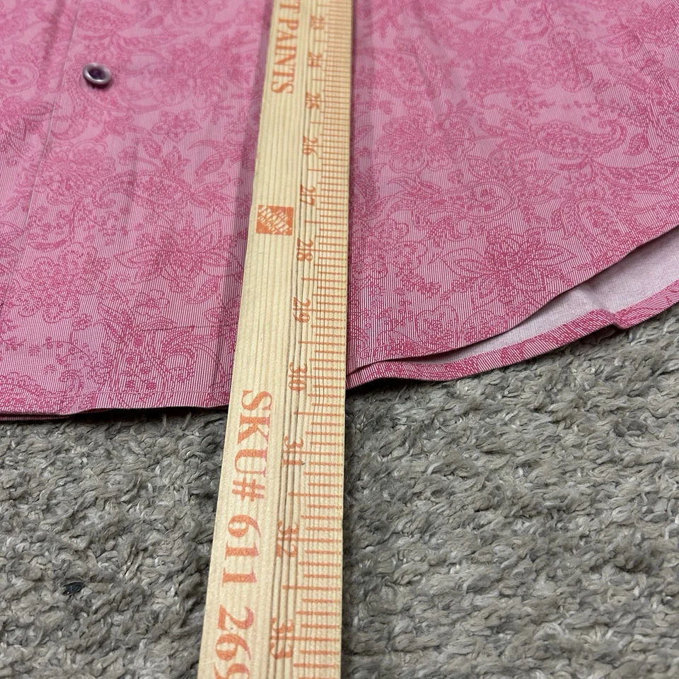 Robert Graham Flip Cuff Shirt Mens Large Pink Floral Paisley Classic Fit Button - Image 4 of 4