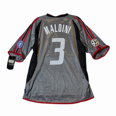 NWT VTG AC Milan 2003-04 Adidas Gray Third Soccer Jersey Paolo