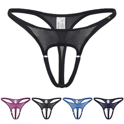 Herren Unterwäsche hoch elastisch G String vorne offen Beutel niedrige Leibhöh